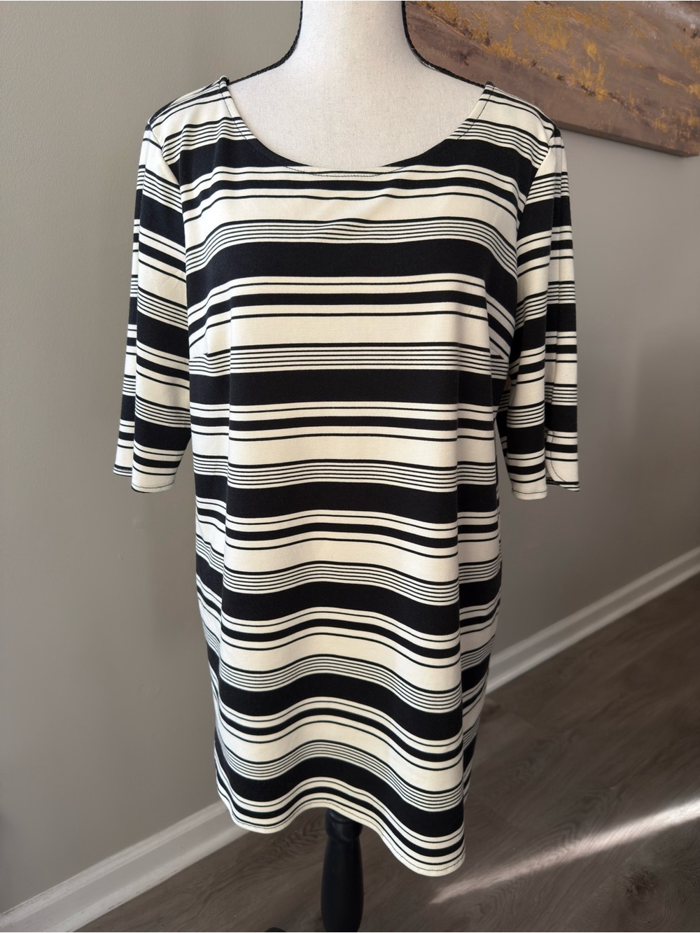 Jules & Leopold Black Ivory Striped Blouse NWT Size Large
